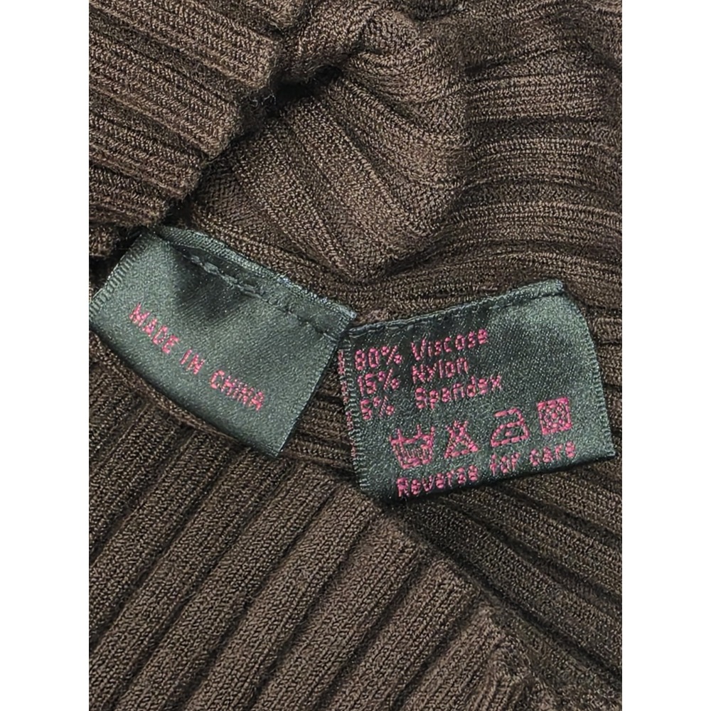 Y2K Vintage Fontana Tank Womens Small 90s Ribbed Shirt Brown Grunge Goth 3185 - Picture 9 of 12